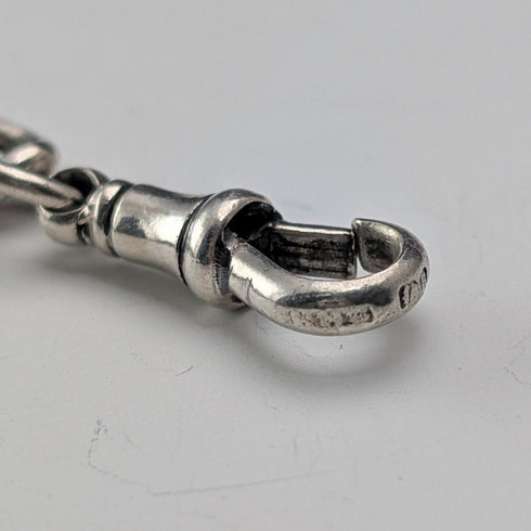 約 1919 年英國古董純銀阿爾伯特鏈,53 克,純銀獎章錶鍊