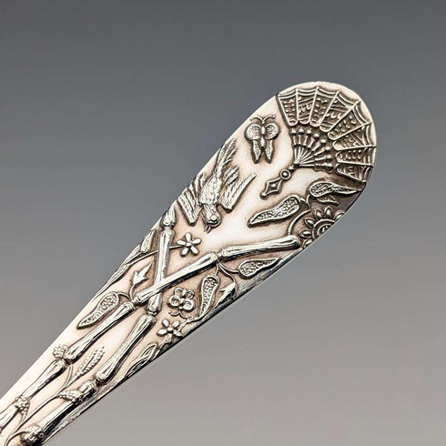 1870s British Antique Silver Plated Butter Knife Pair in Case