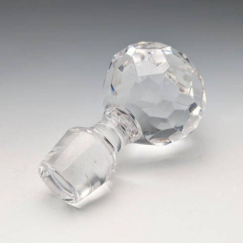 1983年 英国ヴィンテージ カットガラス 角型デキャンタ 純銀装飾 Garrard&Co