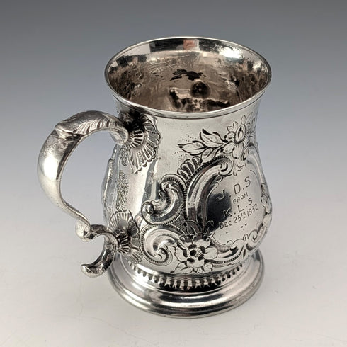 Mid-19th Century British Antique Silver Plate Mug