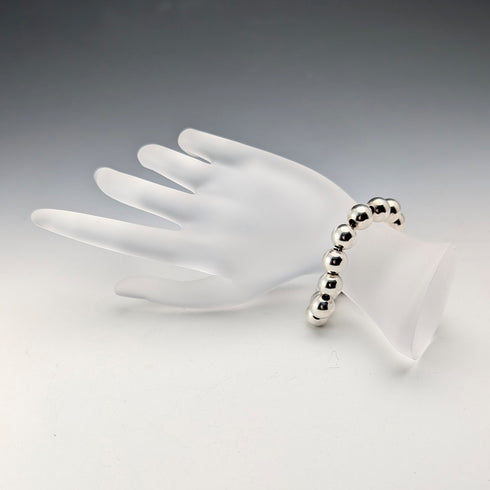復古純銀大串珠手鍊,15克