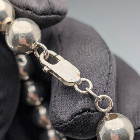 復古純銀大串珠手鍊,15克