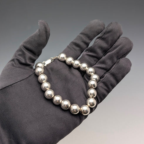 復古純銀大串珠手鍊,15克
