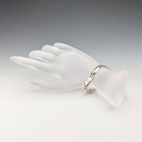 英國復古純銀面板鍊手鍊,32克,WSG