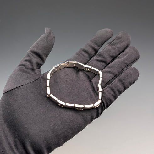 英國復古純銀面板鍊手鍊,32克,WSG