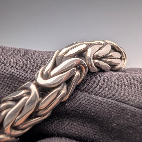 Vintage Sterling Silver Byzantine Chain Bracelet, 32g, TJC
