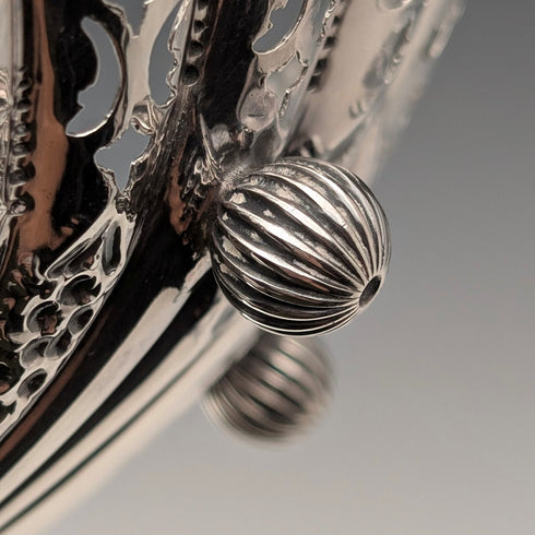 1911 British Antique Sterling Silver Bonbon Dish with Shell-Shaped Stems, 90g, Atkin Brothers