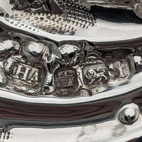 1911年 英国アンティーク 純銀製 シェル型脚付き ボンボンディッシュ 90g Atkin Brothers