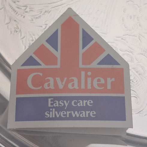 英國復古 銀鍍層圓形托盤 直徑21cm Cavalier 未開封