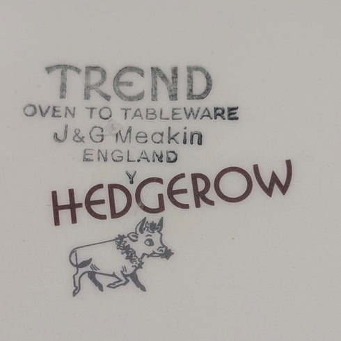 一對英國復古 Meakin Trend 樹籬圖案餐盤,直徑 27 厘米