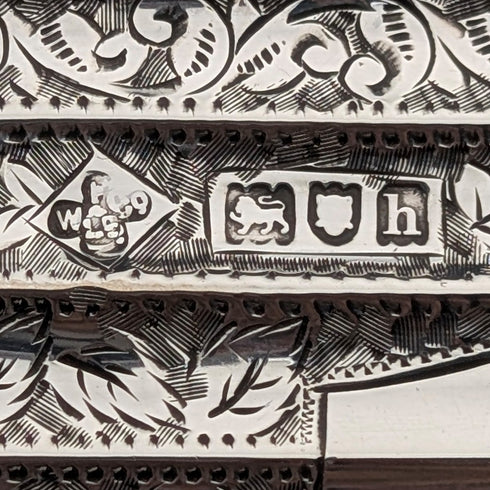 1903 年英國古董純銀雙開卡盒,111 克,Horace Woodward