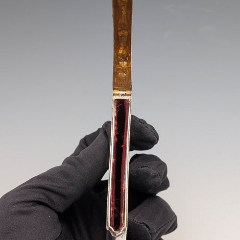 1901年 英国アンティーク 浮き彫り彫刻 純銀製カードケース 70g Colen Hewer Cheshire