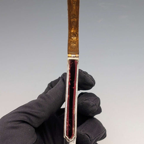 1901年 英国アンティーク 浮き彫り彫刻 純銀製カードケース 70g Colen Hewer Cheshire