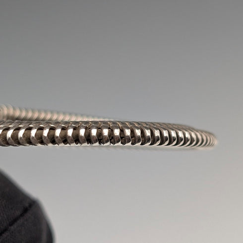 ヴィンテージ 純銀製 フラットスネークチェーン ネックレス45cm 54g