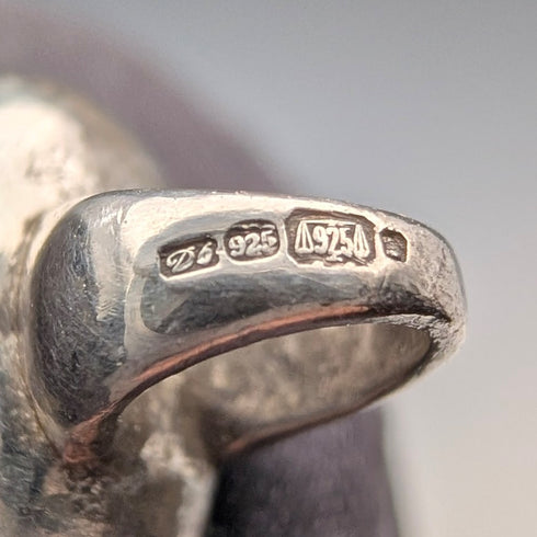 ヴィンテージ 純銀製 フラットスネークチェーン ネックレス45cm 54g