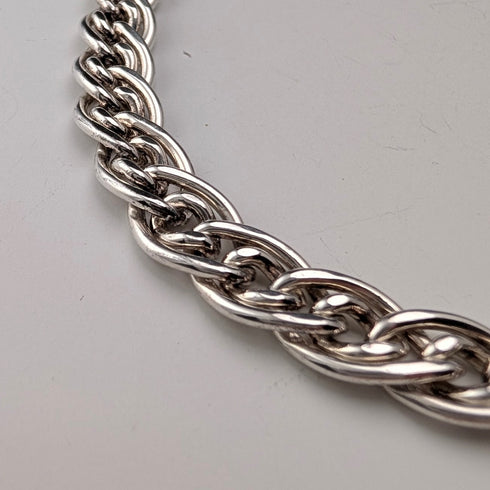 英国ヴィンテージ 純銀製 ダブル喜平チェーン ネックレス45cm 50g BJB