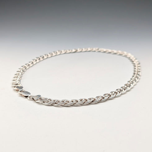 英国ヴィンテージ 純銀製 ダブル喜平チェーン ネックレス45cm 50g BJB