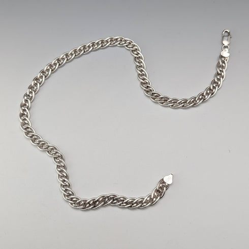 英国ヴィンテージ 純銀製 ダブル喜平チェーン ネックレス45cm 50g BJB