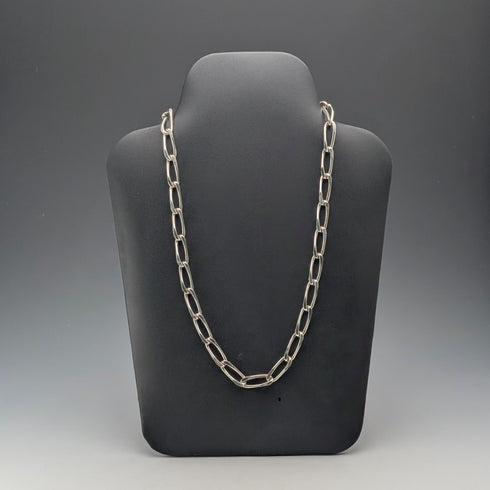 英国ヴィンテージ 純銀製 ロング喜平チェーン ネックレス60cm 63g VJ