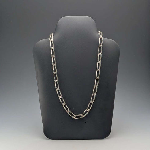 British Vintage Sterling Silver Long Curb Chain Necklace 60cm 63g VJ