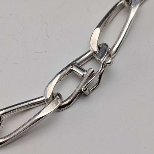 British Vintage Sterling Silver Long Curb Chain Necklace 60cm 63g VJ