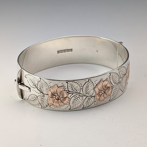 1965年 英國復古 純銀製 手鍊 56g E Liley&Co