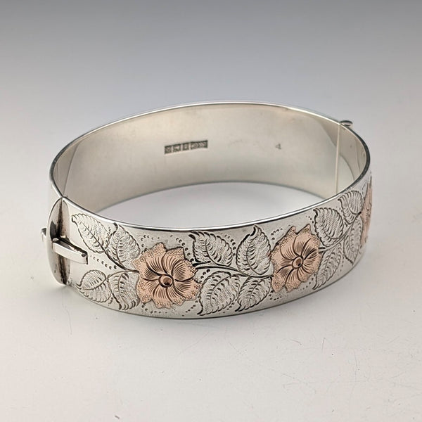 1965年 英国ヴィンテージ 純銀製 ブレスレット 56g E Liley&Co