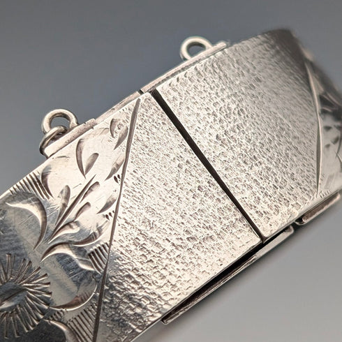 1973年 英國復古 純銀製 手鍊 46g Monomil Ltd