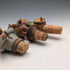 Vintage German Wooden Bottle Stoppers with Movable Figurines, Set of 3 ②