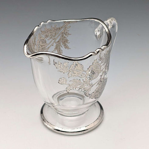美國復古銀覆蓋糖碗與奶罐 Silver City Glass Co