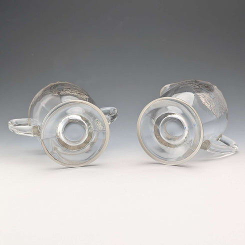 美國復古銀覆蓋糖碗與奶罐 Silver City Glass Co