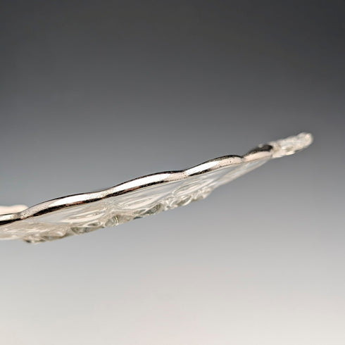 美國復古銀覆蓋小盤 直徑18cm Silver City Glass Co