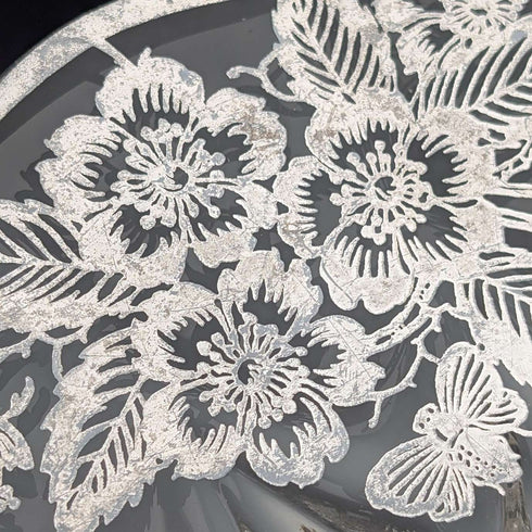 美國復古銀覆蓋大盤 直徑28cm Silver City Glass Co