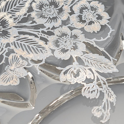 米国ヴィンテージ シルバーオーバーレイ ラージディッシュ 直径28cm Silver City Glass Co