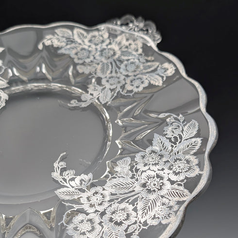 米国ヴィンテージ シルバーオーバーレイ ラージディッシュ 直径28cm Silver City Glass Co