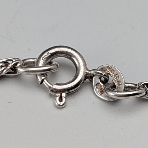 1977年 英国 純銀製 オーバル型ペンダント純銀ネックレス付 計22.4g