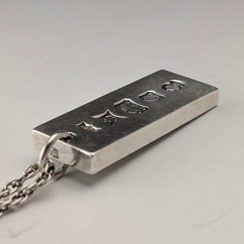 1977年 英国 純銀製 ジュビリー インゴットペンダント純銀ネックレス付 計36g