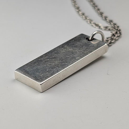 1977年 英国 純銀製 ジュビリー インゴットペンダント純銀ネックレス付 計36g