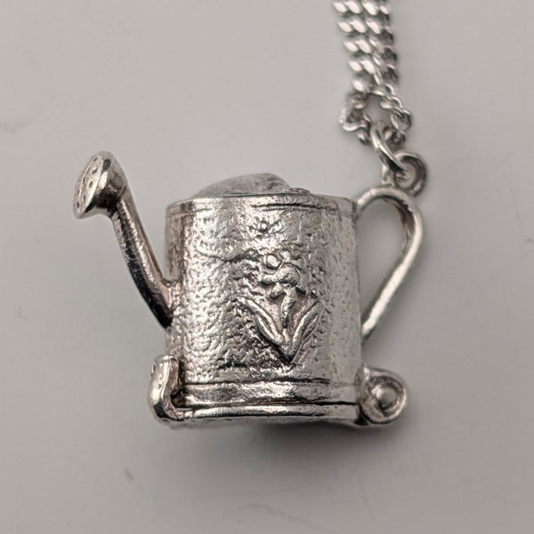 復古純銀澆水壺造型墜飾 附純銀項鍊 總重7.2g