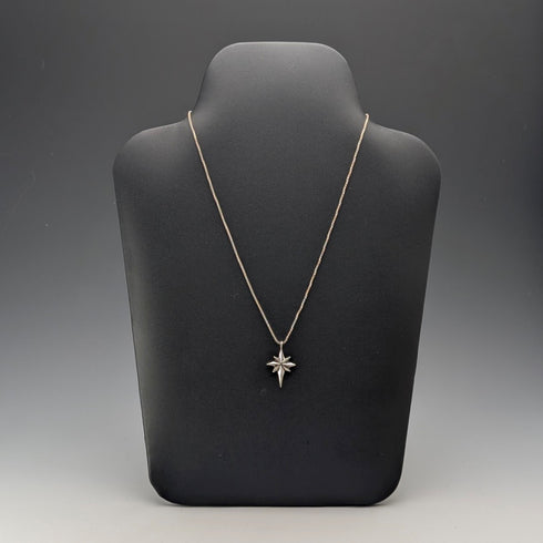 復古純銀星形墜飾 附純銀項鍊 總重8g