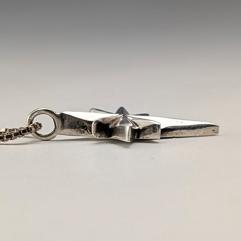 復古純銀星形墜飾 附純銀項鍊 總重8g