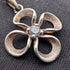 Vintage sterling silver floral pendant with stones, with sterling silver necklace, total 2g.