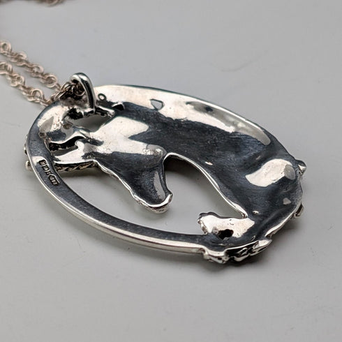 英国ヴィンテージ 純銀製ユニコーンペンダント 純銀ネックレス付き 計16.7g