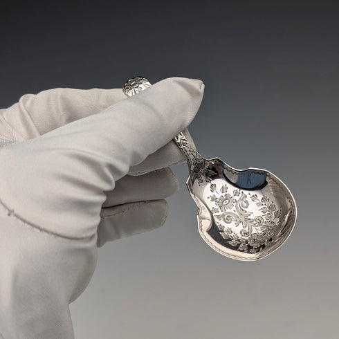 1893 Antique British Sterling Silver Tea Caddy Spoon 11.4g George Maudsley Jackson