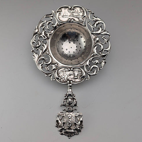 1920年 荷蘭古董 銀製茶濾器 31g Hendrick Hoojikass