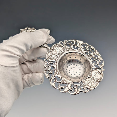 1920年 荷蘭古董 銀製茶濾器 31g Hendrick Hoojikass