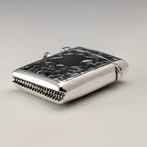 1907 British Antique Sterling Silver Vesta Case 15g Match Case Smith&Bartlam