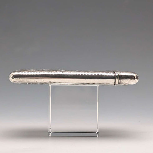 1898年 英国アンティーク スクロール装飾 純銀製カードケース 79g Joseph Gloster