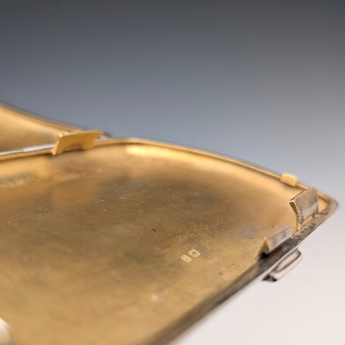 1907 Antique British Sterling Silver Cigar Case, Intricate Relief Decoration, 163g, Joseph Gloster