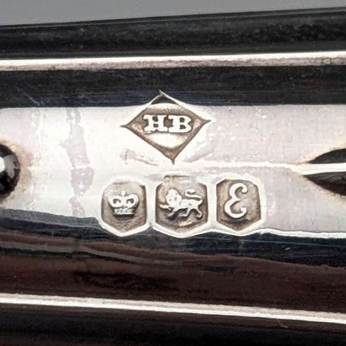 1972年 英國復古 純銀製手柄 蛋糕切片器 附盒 Harrison Brothers